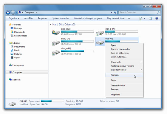 Windows 7 Explorer Application Format Disk